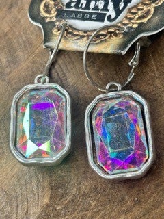 Art by Amy- Octagon Rhinestone Earrings