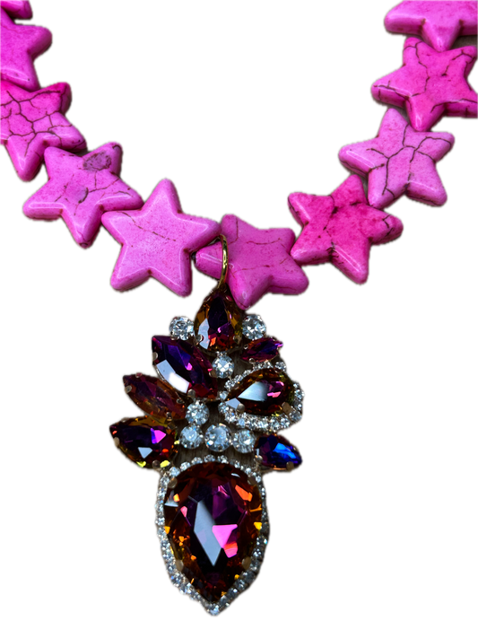 Sandra Ling- Pink Star Necklace