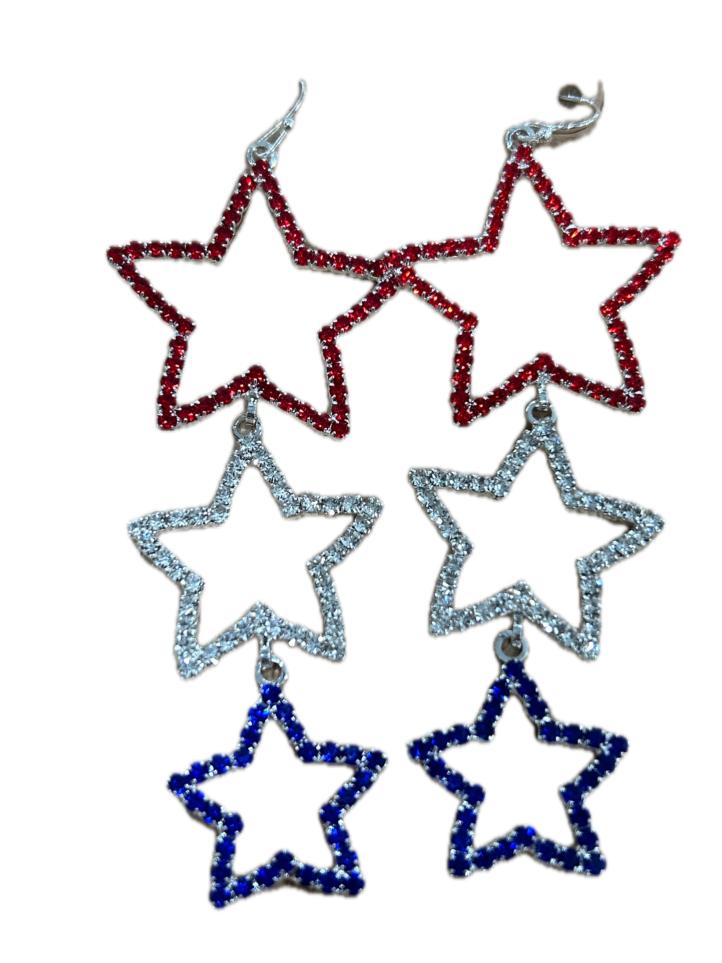 Fourth of July Rhinestone Stars Earrings