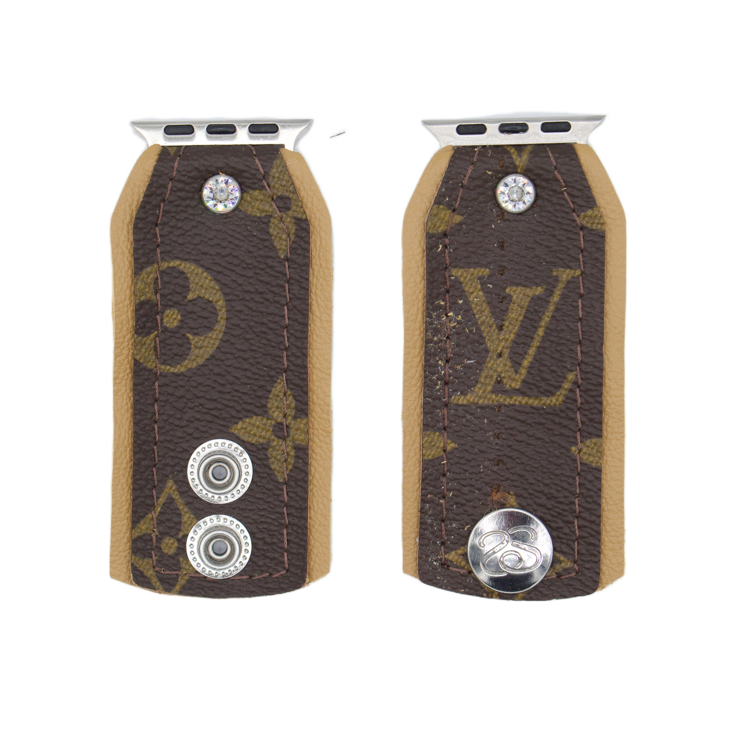 PIP Upcycled LV Monogram Bow Watchband with Logo (Size XXS)