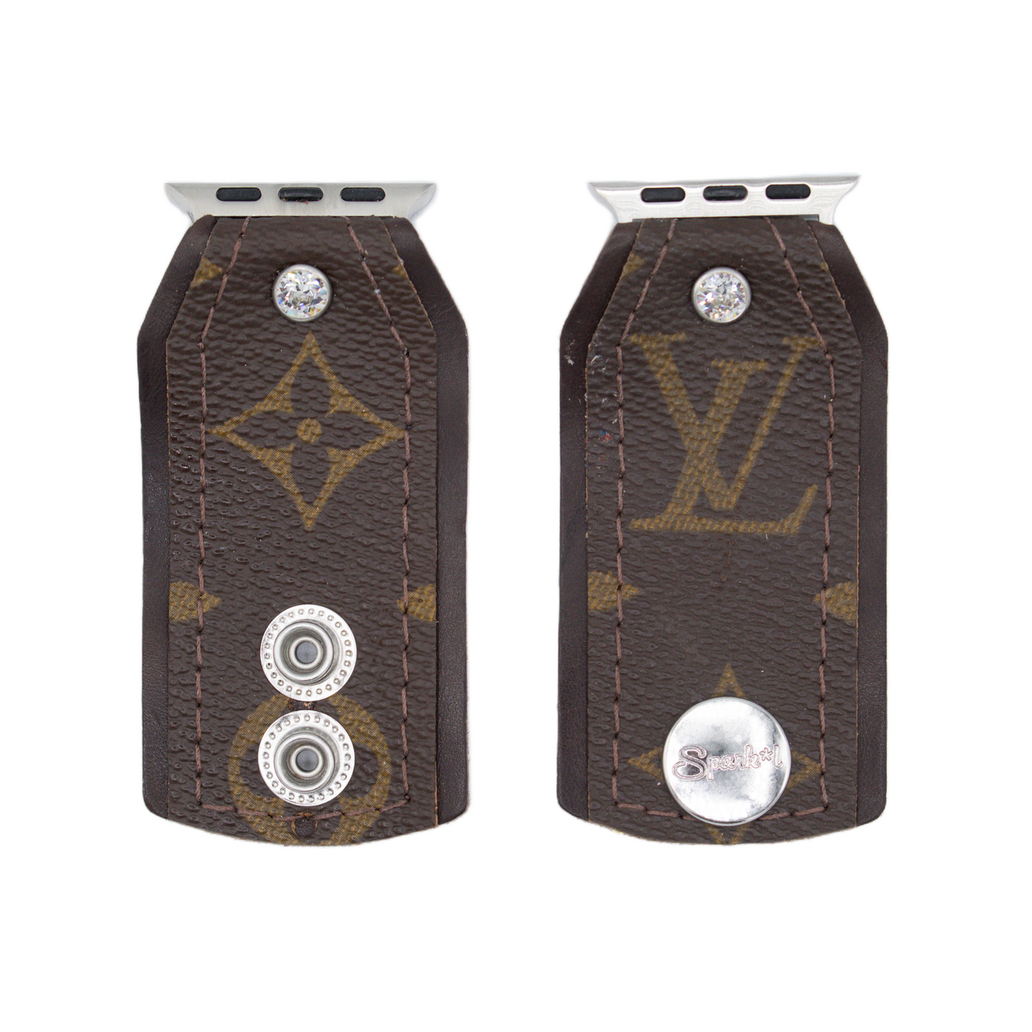 Upcycled LV Monogram Bow Watchband with Logo (Size XXS)