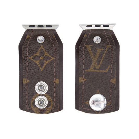 Upcycled LV Monogram Bow Watchband with Logo (Size XXS)