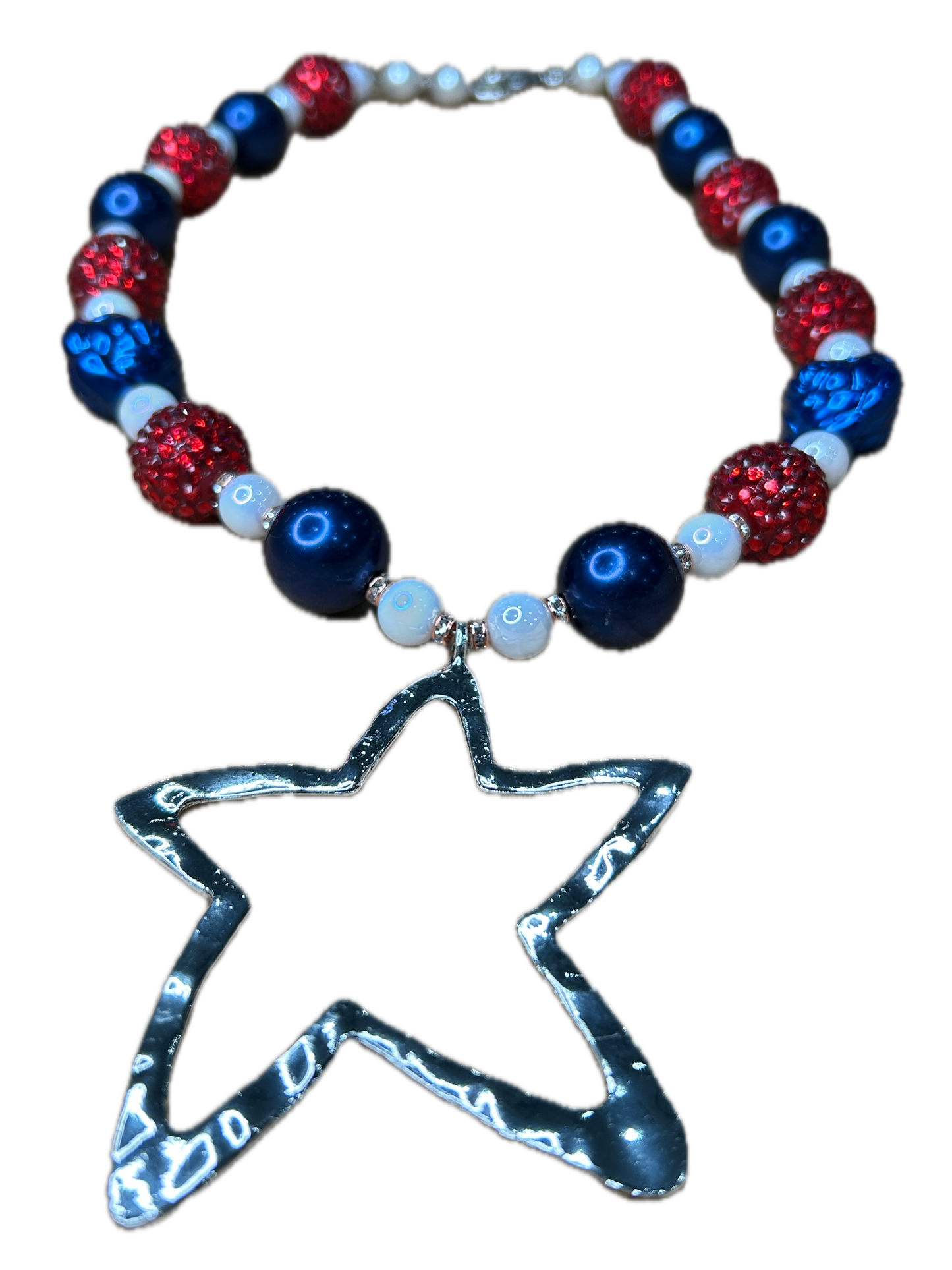 Rose Bead Star Necklace (Eclectic Ruby Red Original)