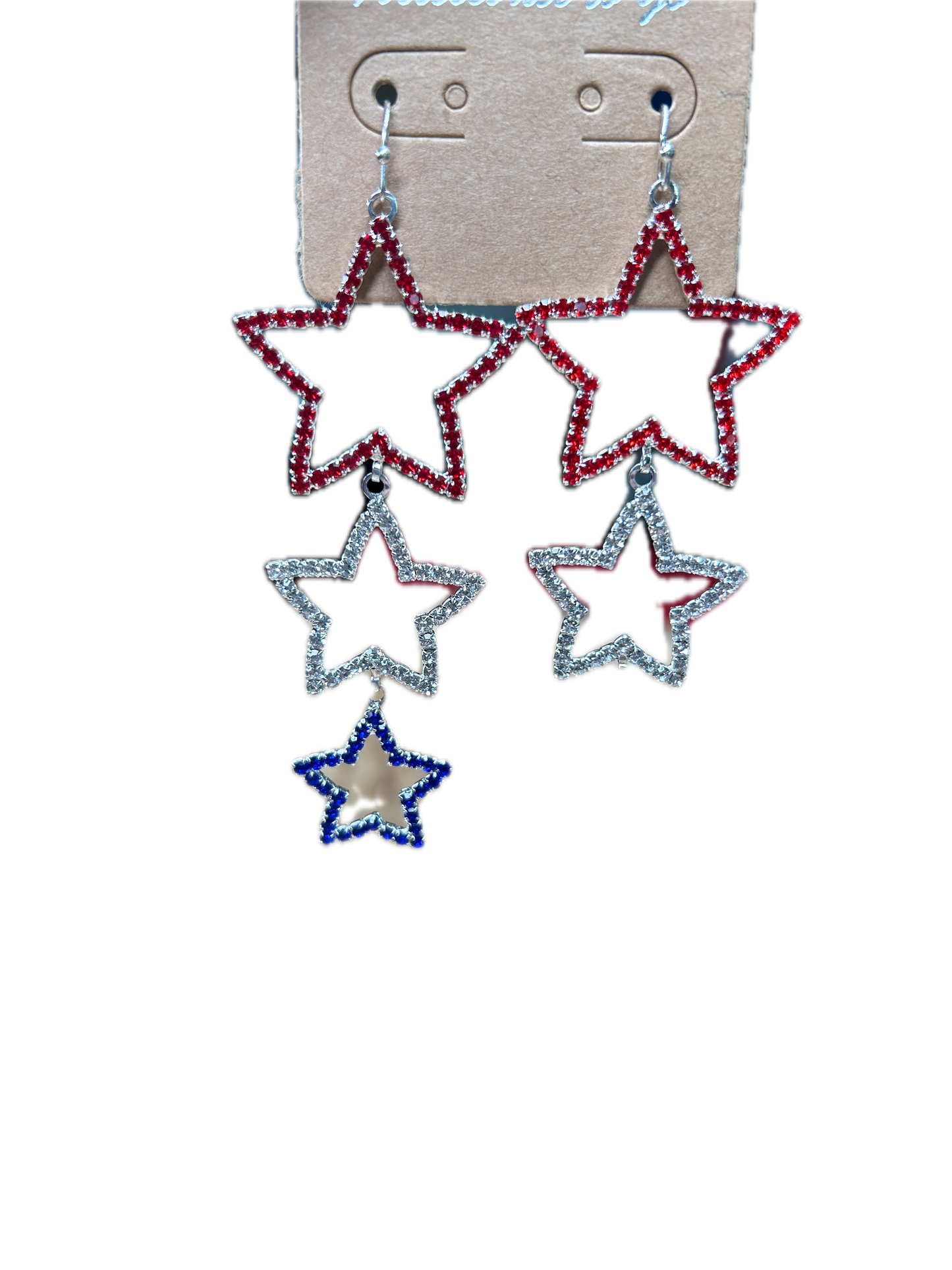 Fourth of July Rhinestone Stars Earrings