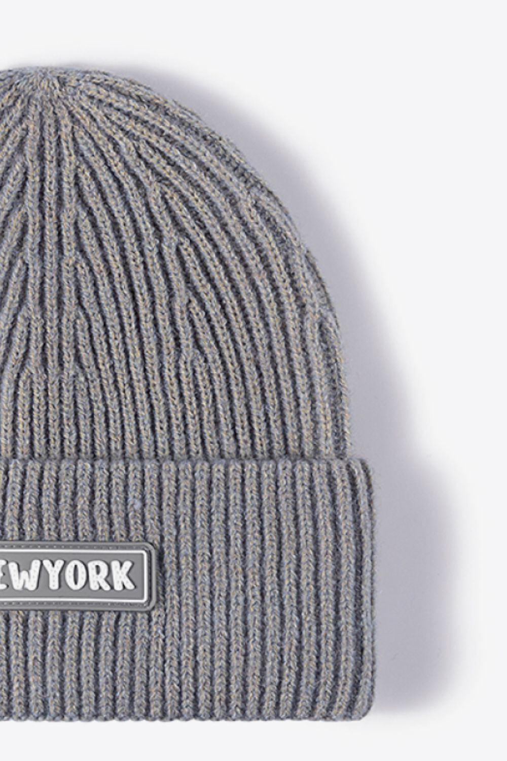LOT #206 - NEWYORK Patch Rib-Knit Cuffed Beanie