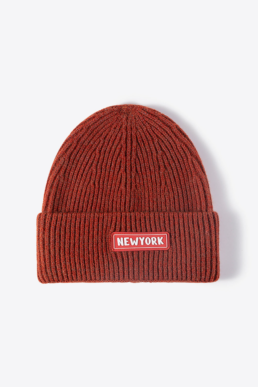 LOT #206 - NEWYORK Patch Rib-Knit Cuffed Beanie