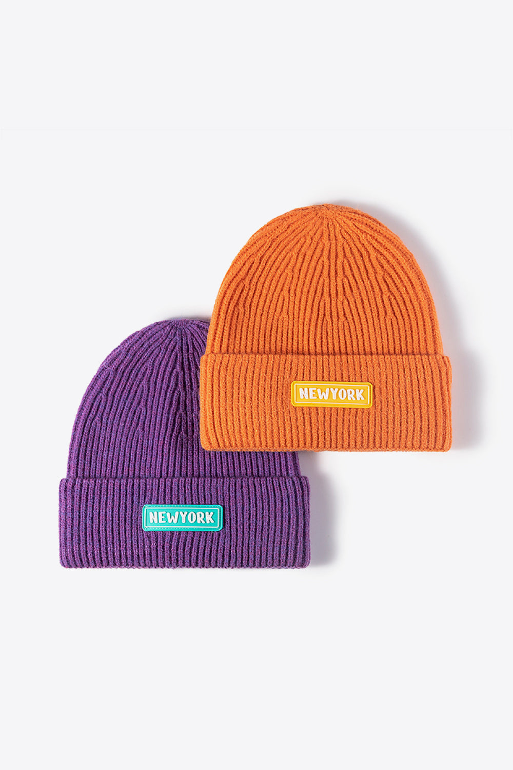 LOT #206 - NEWYORK Patch Rib-Knit Cuffed Beanie