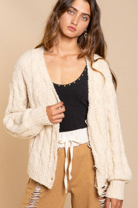 POL Dress for Success Open Knit Cardigan