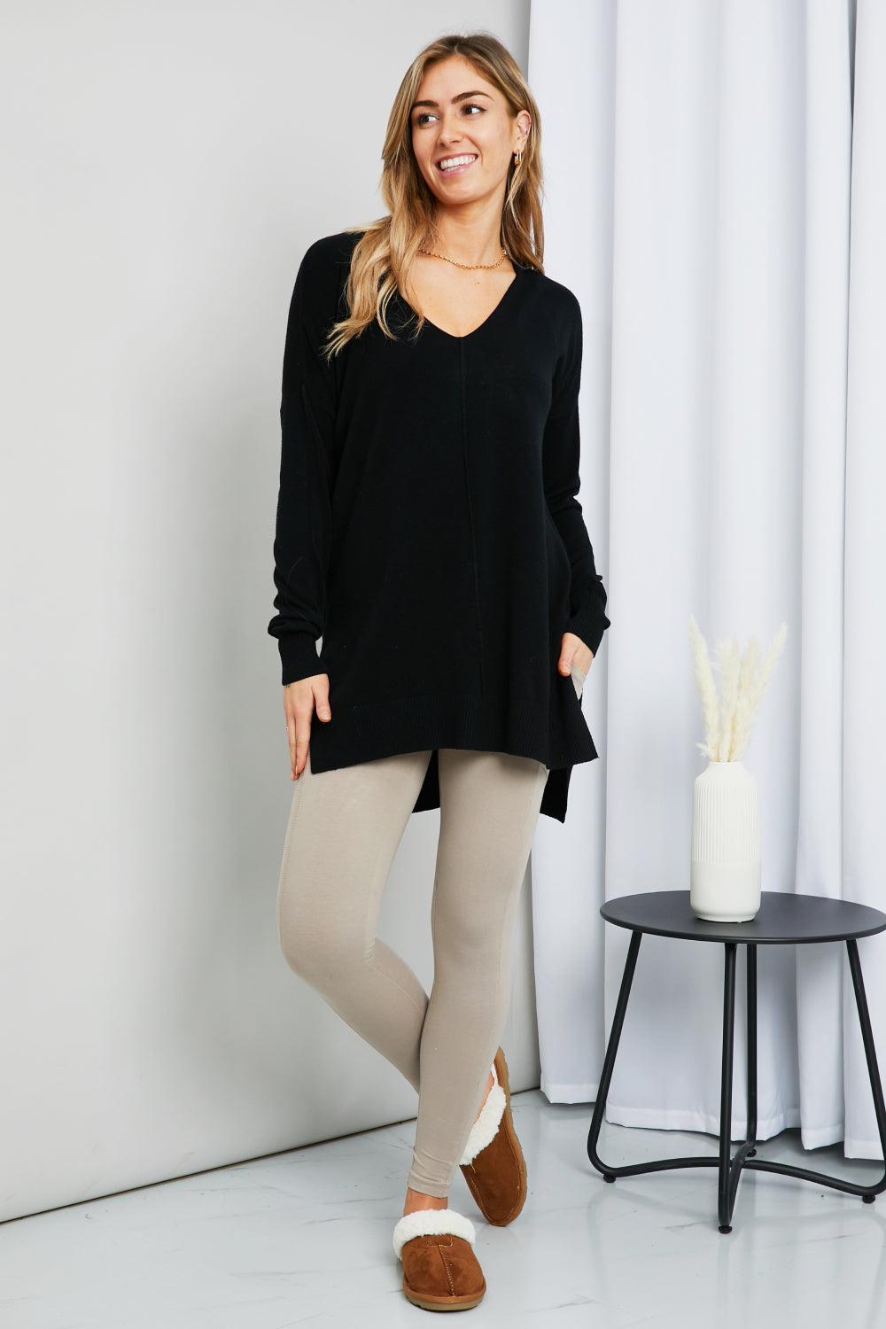 Zenana Sweater Weather Center Seam Tunic Sweater