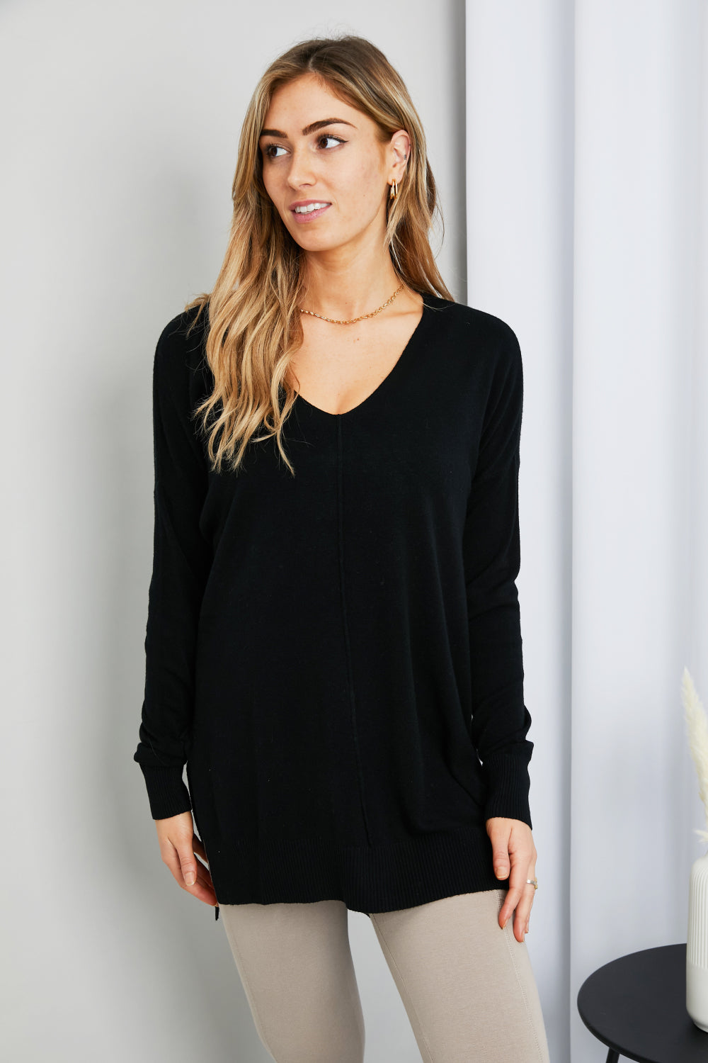 Zenana Sweater Weather Center Seam Tunic Sweater