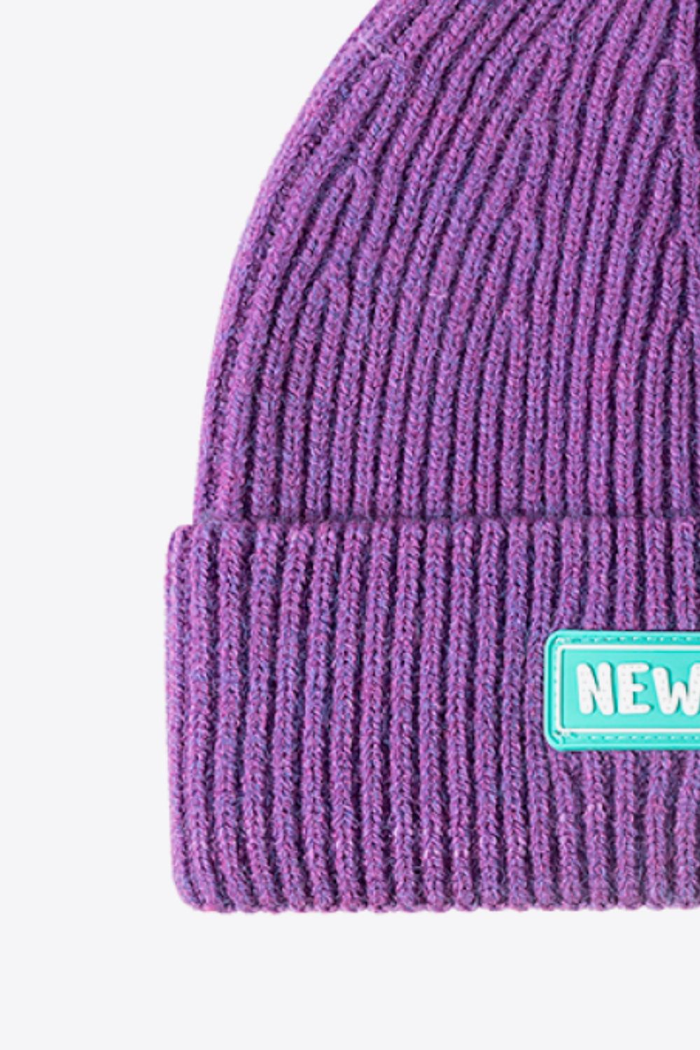 LOT #206 - NEWYORK Patch Rib-Knit Cuffed Beanie