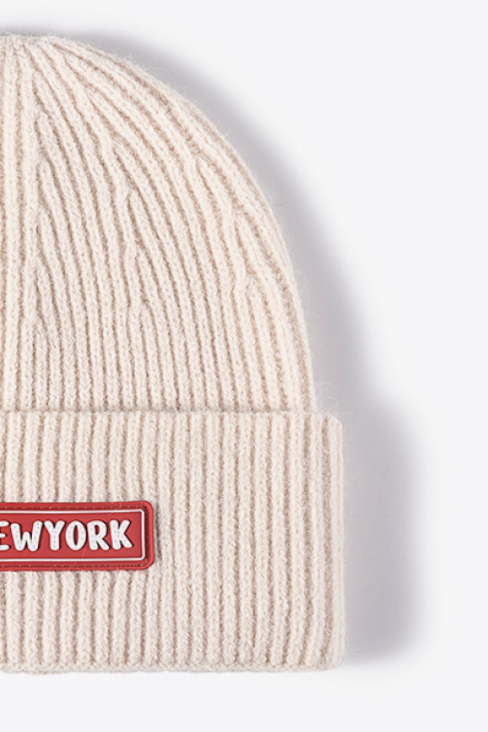 LOT #206 - NEWYORK Patch Rib-Knit Cuffed Beanie