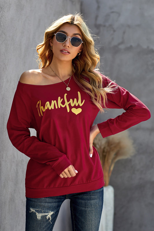 THANKFUL Raglan Sleeve Top