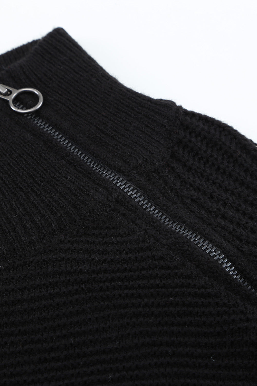 Zip Detail Raglan Sleeve Tunic Sweater
