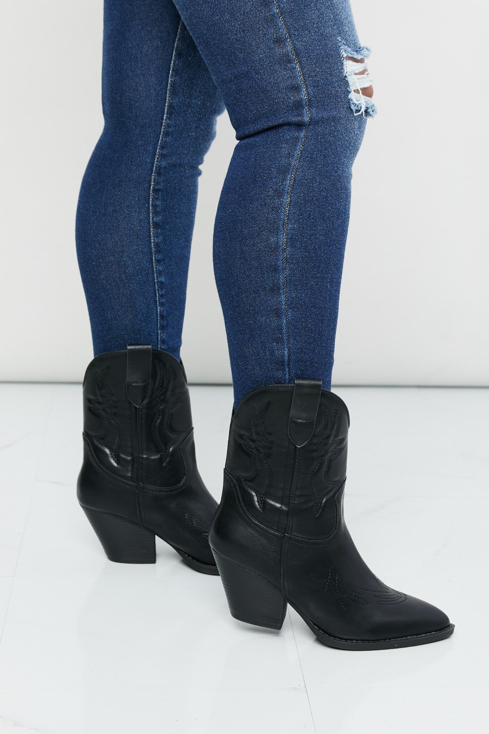 LOT #202 - Forever Link Faux Leather Embroidered Boots