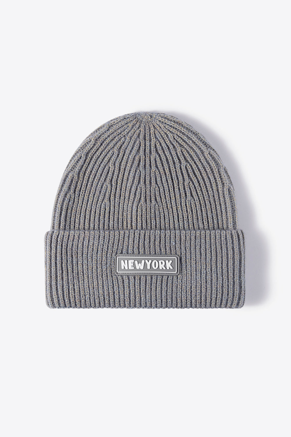 LOT #206 - NEWYORK Patch Rib-Knit Cuffed Beanie