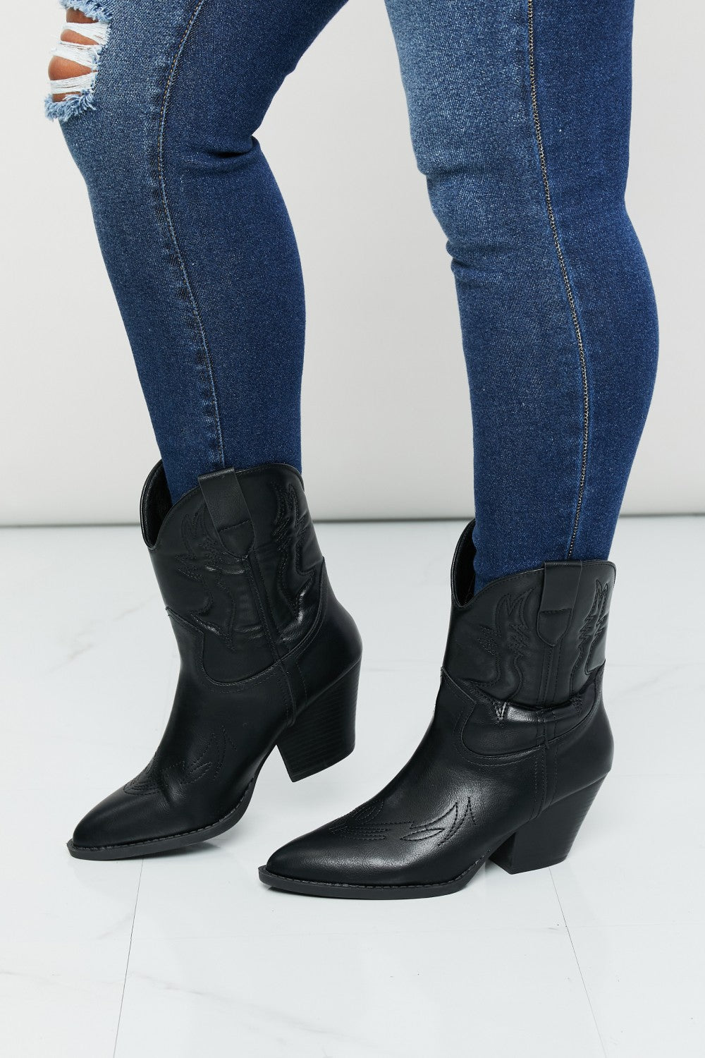 LOT #202 - Forever Link Faux Leather Embroidered Boots