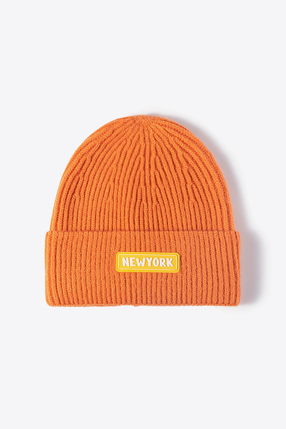 LOT #206 - NEWYORK Patch Rib-Knit Cuffed Beanie