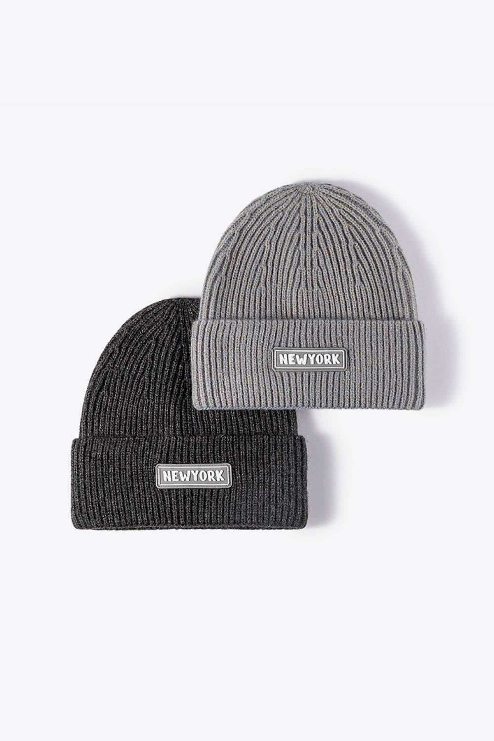 LOT #206 - NEWYORK Patch Rib-Knit Cuffed Beanie