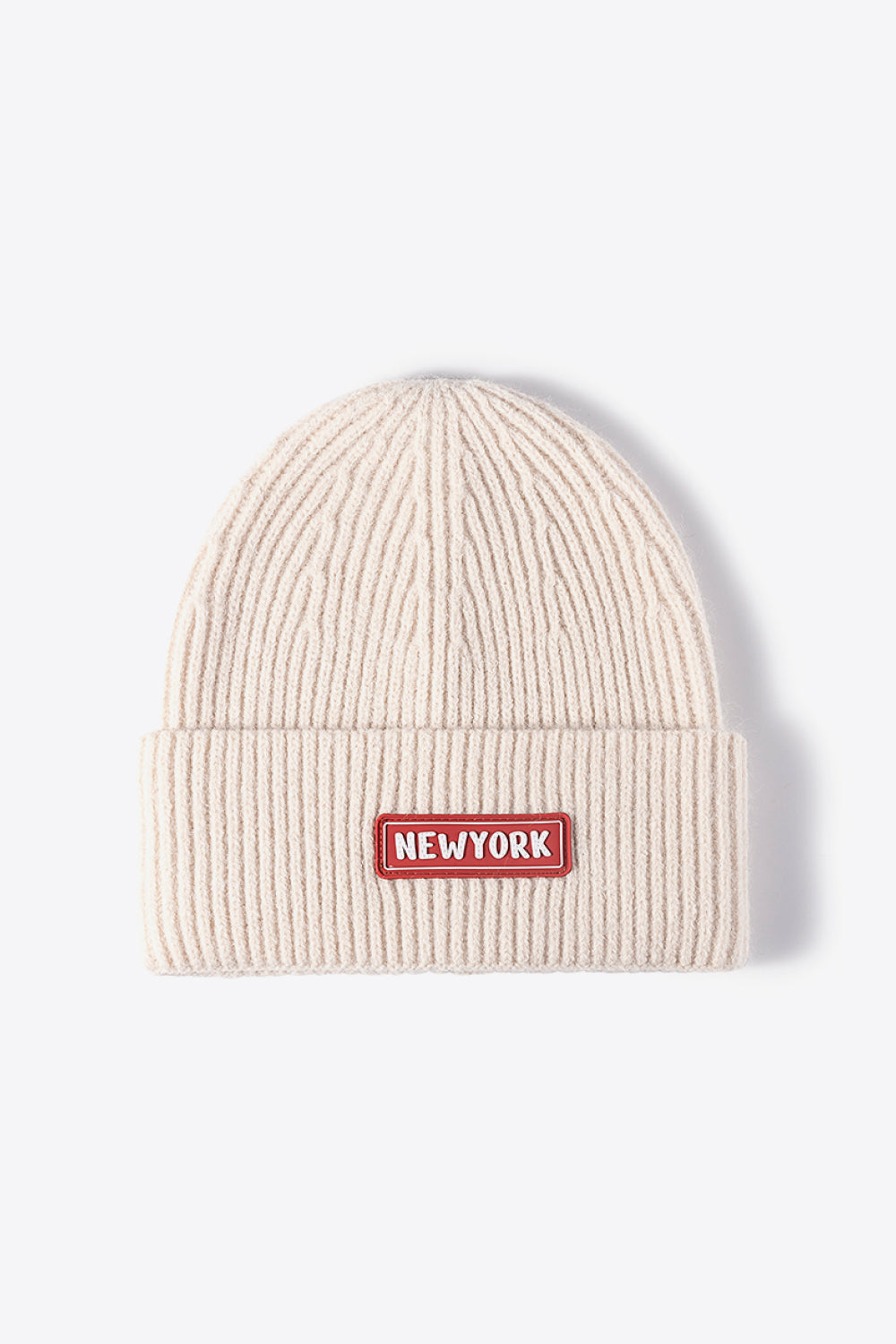 LOT #206 - NEWYORK Patch Rib-Knit Cuffed Beanie