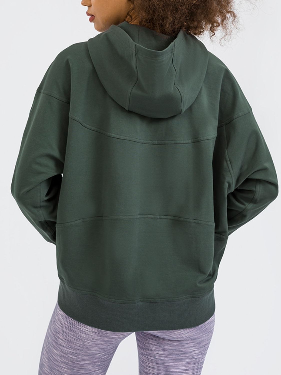 Drop Shoulder Hoodie with Kangaroo Pocket