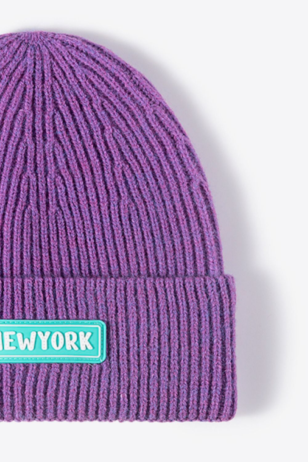 LOT #206 - NEWYORK Patch Rib-Knit Cuffed Beanie