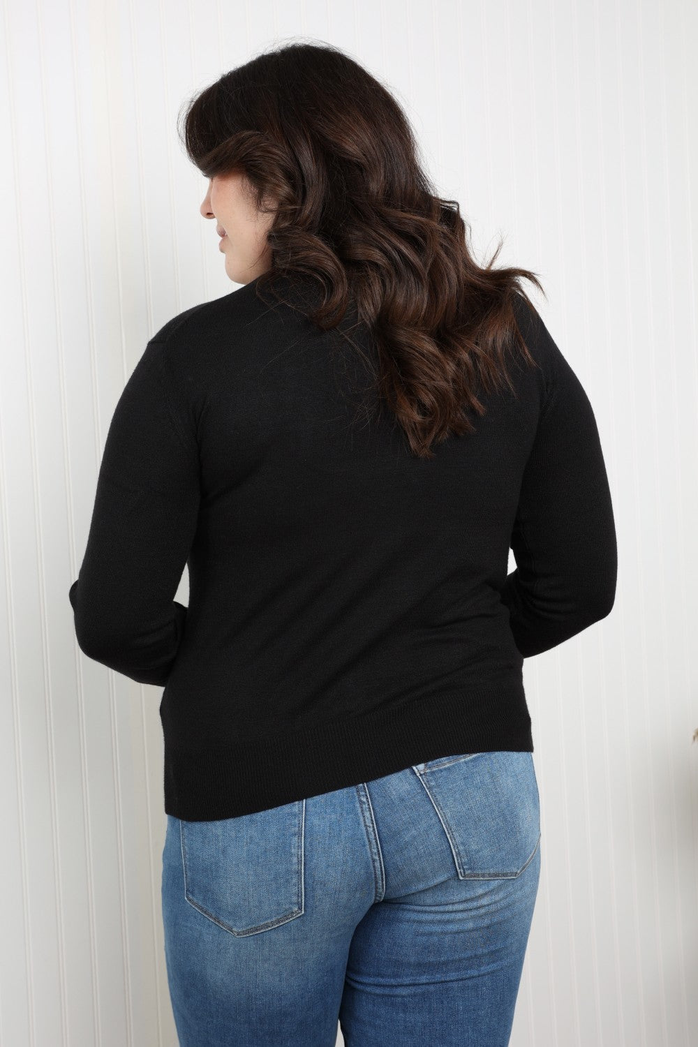 Heimish Full Size Cuff Detail Turtleneck Sweater