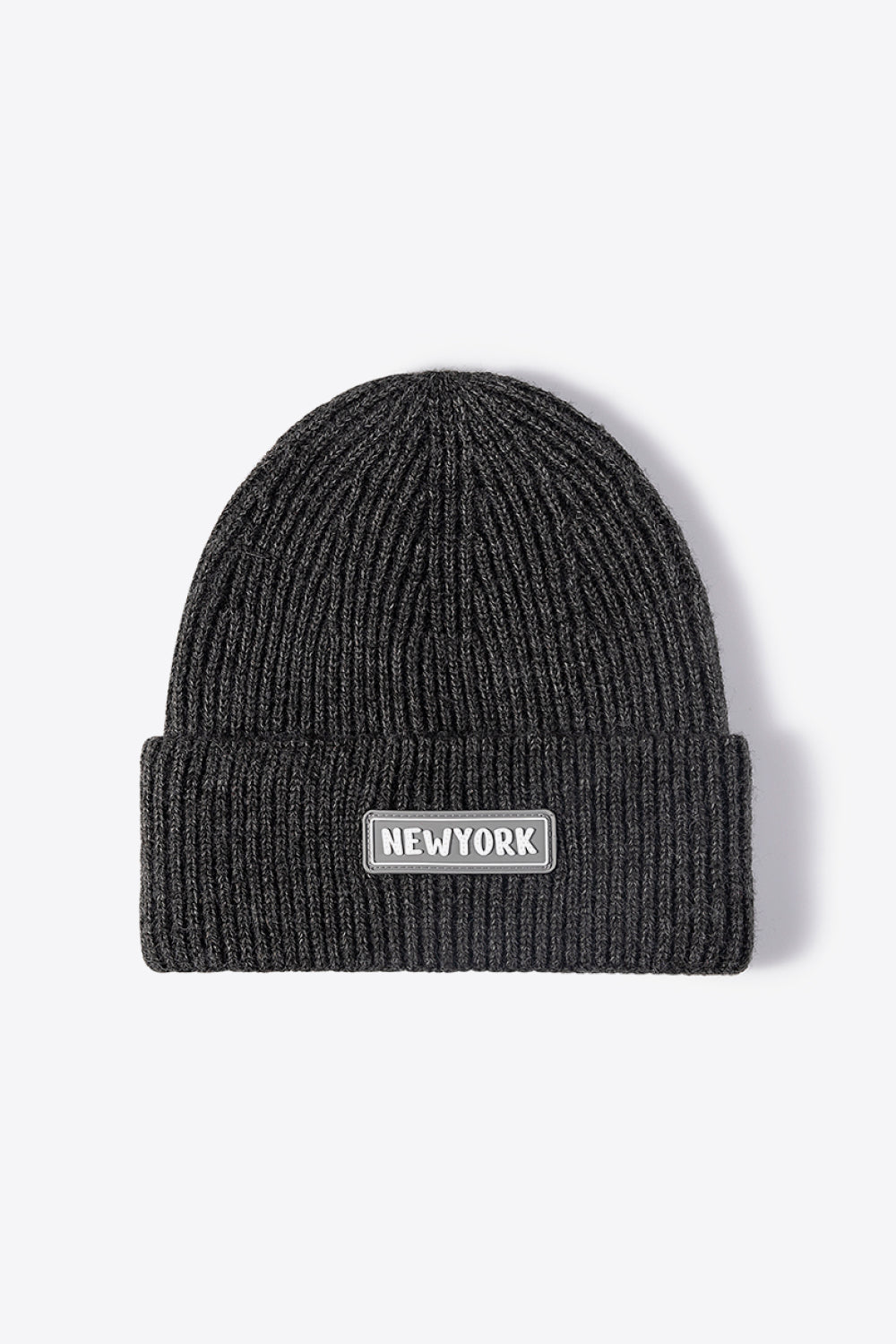LOT #206 - NEWYORK Patch Rib-Knit Cuffed Beanie