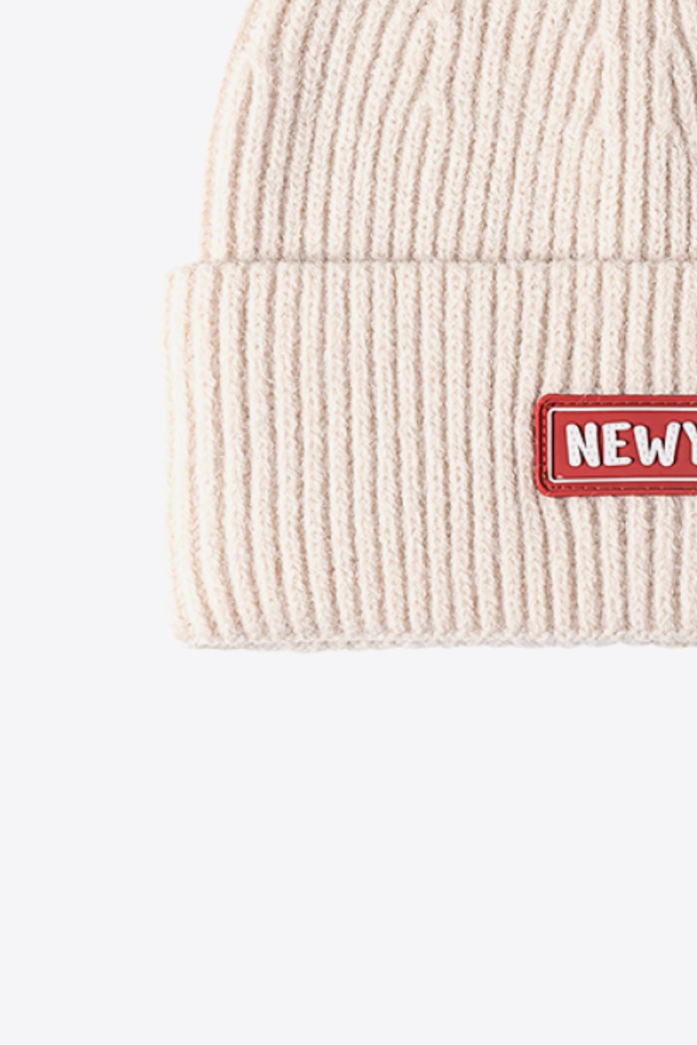 LOT #206 - NEWYORK Patch Rib-Knit Cuffed Beanie